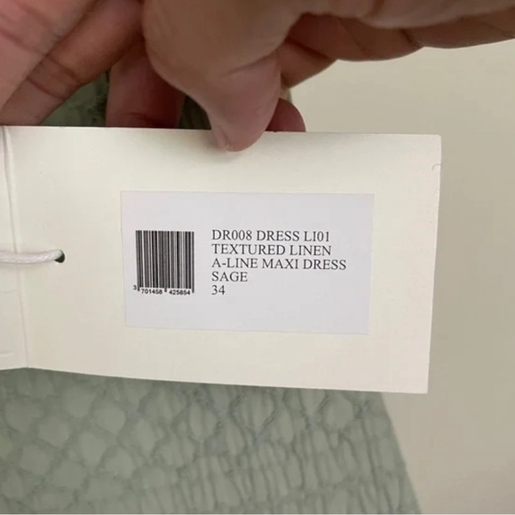 ELLEME A-LINE MAXI DRESS sage color NWT - Picture 4 of 8